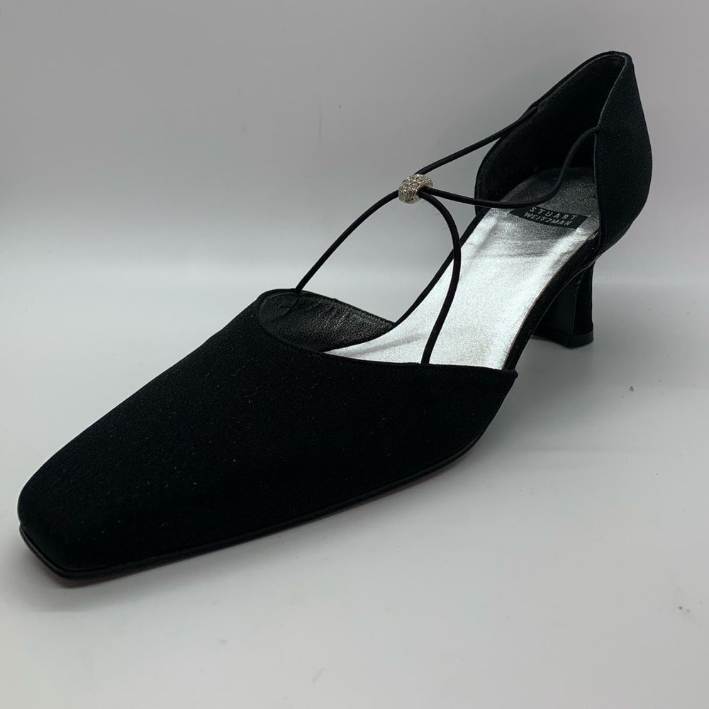 Stuart Weitzman Black Event Heels With Crystal - image 1